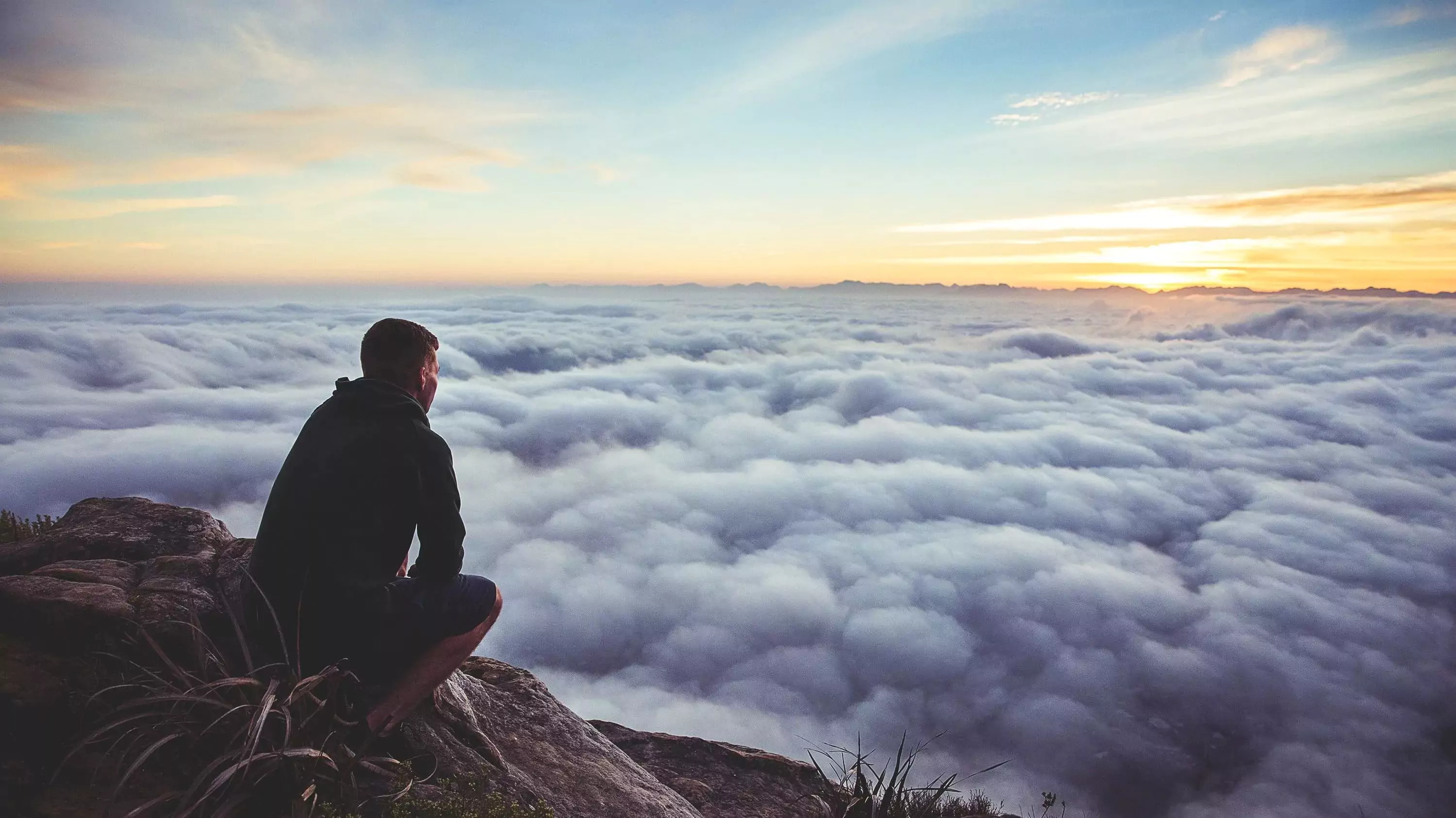 Mountain view with clouds